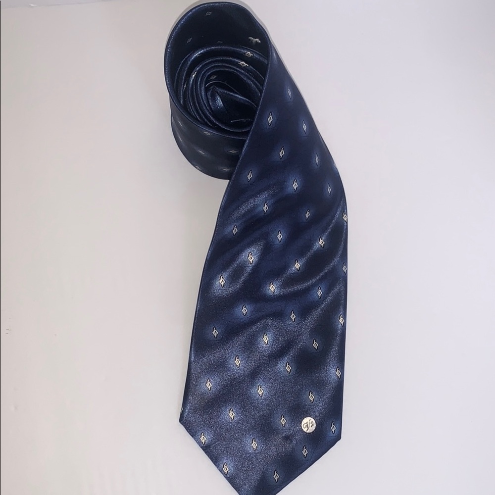 Versace Blue Silk Tie with Pattern